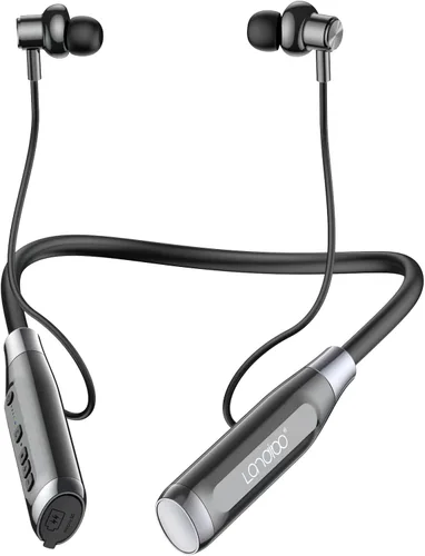 Vista 10 de LANDIBO Auriculares inalámbricos impermeables para deportes con 100 horas de tiempo de reproducción, auriculares Bluetooth con micrófono, reducción