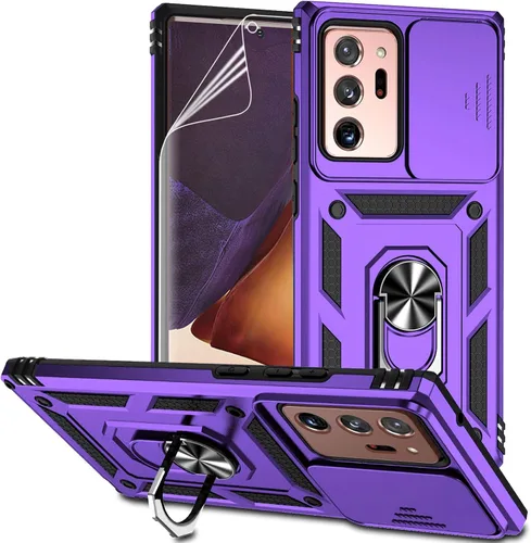 Vista 14 de Funda para Samsung Galaxy Note 20 Ultra con cubierta para lente de cámara, protector de pantalla HD, prueba de caídas de grado militar, soporte
