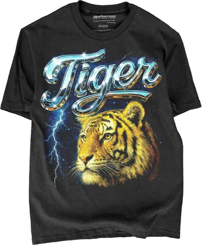 Vista 39 de Camiseta de Heavy Metal de los 80s con Animal en Negro - 100% Algodón - para Hombre y Mujer