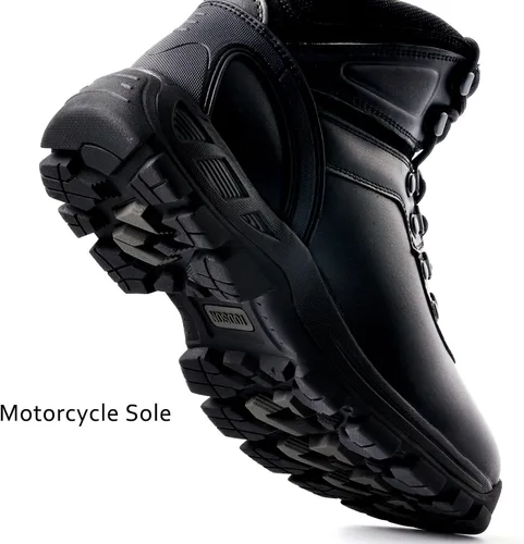Vista 5 de IODSON Botas de senderismo impermeables para hombre, botas de trabajo de cuero resistente a pinchazos