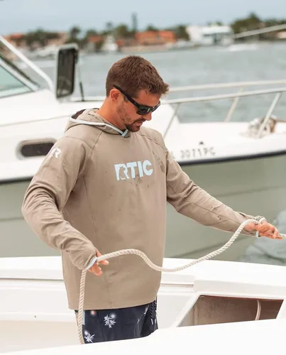 Vista 3 de RTIC Sudadera con capucha de manga larga con capucha UPF 50+ para hombre, absorbe la humedad, ropa de secado rápido para exteriores