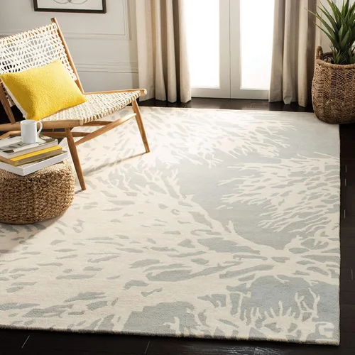 Vista 15 de SAFAVIEH Bella Collection BEL115C - Alfombra decorativa de lana prémium hecha a mano de 2 x 3 pies, color beige y azul