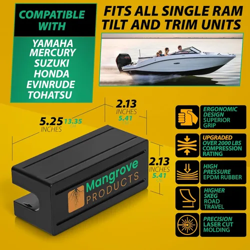 Vista 4 de Mangrove Products: Protector de Travesaño en Forma de Cuña, Soporte de Motor Fuera de Borda, Brazo Simple, Accesorios para Barco Pontón