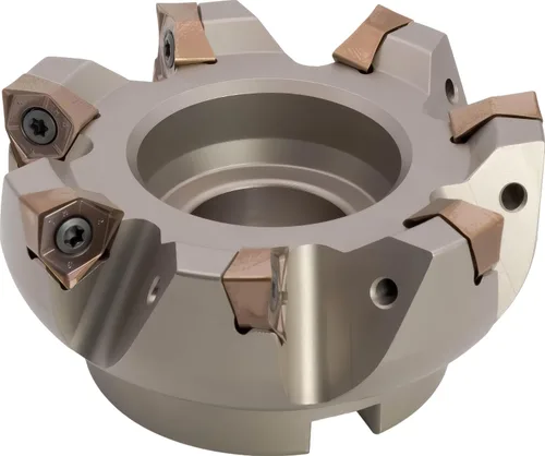 Vista 7 de Molino de cara indexable (Shell) de 2" 90°, para fresado de hombro cuadrado, diámetro del orificio del eje de 3/4", 4 flautas, con 4 piezas