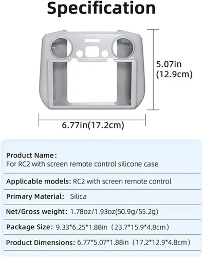 Vista 5 de Funda de silicona para DJI Air 3 RC 2 Controller Funda protectora RC Accesorios de control remoto (negro)
