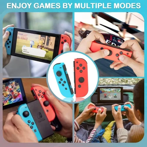 Vista 4 de Reemplazo para controlador Nintendo Switch, Joycon inalámbrico para controladores de interruptor, Joycons para Switch Nintendo con sensor