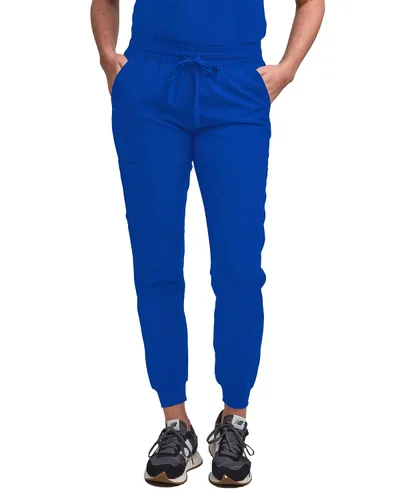 Vista 4 de Green Town - Conjunto de ropa quirúrgica para mujer, pantalón jogger y camiseta con cuello en V, 5 bolsillos, banda de yoga, uniforme de enfermería