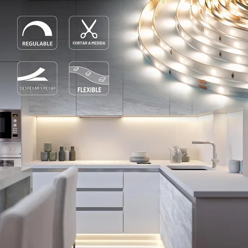 Vista 3 de Armacost Lighting RibbonFlex Pro - Tira de luces LED blancas de 24 V, 30 LED/m, 2700K, 32.8 pies 134250 2700K blanco cálido