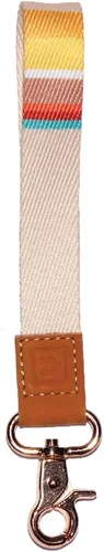 Vista 18 de Correa de muñeca de Thread Wallets para hombres y mujeres, llavero de pulsera para insignia, billetera y correa de muñeca para teléfono Negro