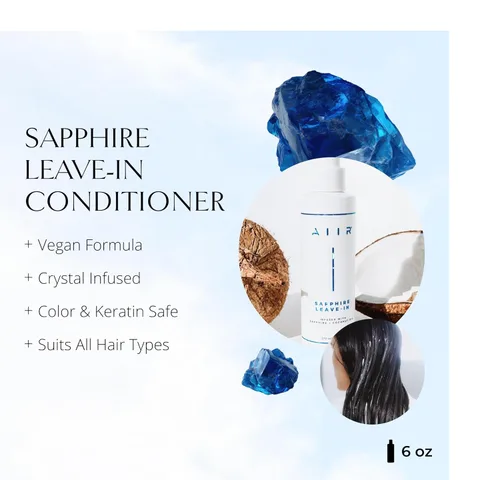 Vista 2 de AIIR Sapphire - Acondicionador sin enjuague – Desenredante ligero e hidratante, hidrata el cabello seco dañado, domina el encrespamiento
