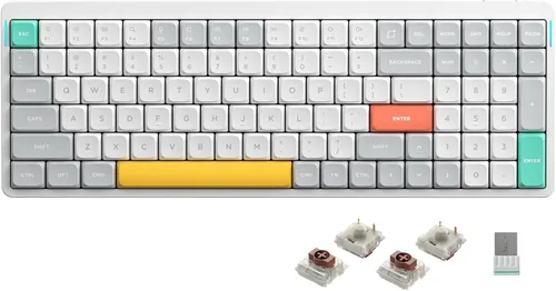 Vista 23 de nuphy Teclado mecánico inalámbrico Air96 V2, teclado retroiluminado RGB de 100 teclas, compatible con Bluetooth 5.1, 2.4G y conexión con cable