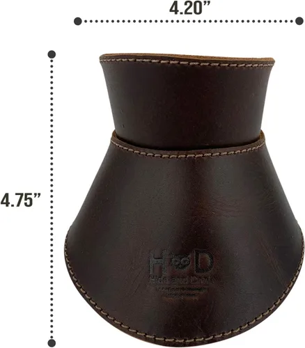 Vista 6 de Hide & Drink, Collar de cristal compatible con Chemex de 6 tazas, hecho a mano de cuero de grano completo, color marrón bourbon