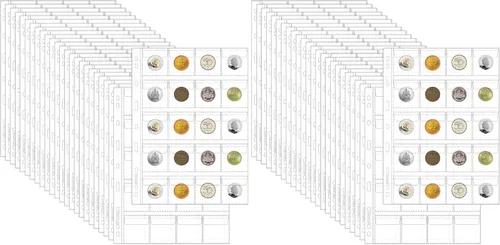 Vista 18 de 120 bolsillos de bolsillo para monedas, 2.480 x 2.638 in, colección de 12 bolsillos (2.480 in x 2.638 in cada bolsillo)