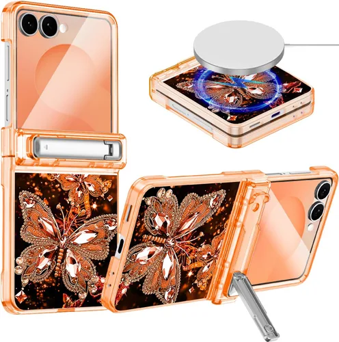 Vista 11 de Hekodonk Funda para Galaxy Z Fold 6, compatible con MagSafe, brilla en la oscuridad, protector de pantalla frontal, soporte, protección de bisagra