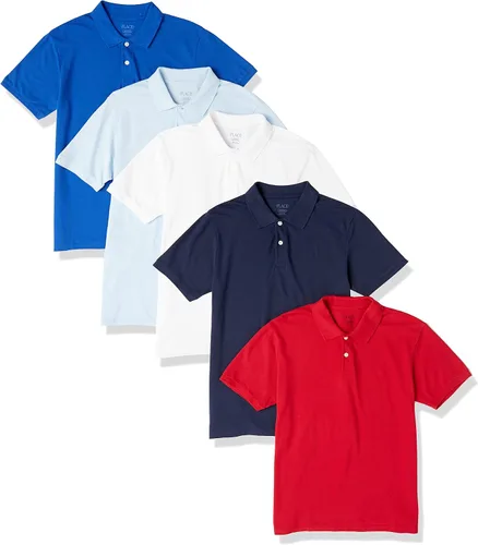 Vista 30 de The Children's Place - Camisa polo de manga corta para bebés y niños pequeños Negro/Blanco 2