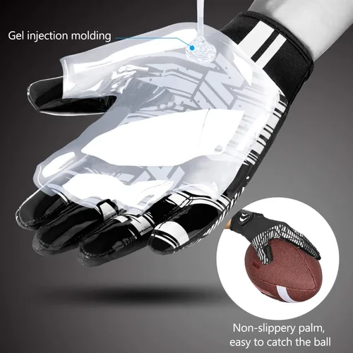 Vista 3 de NICEWIN Guantes de fútbol para adultos, guantes receptores de fútbol para hombres y mujeres