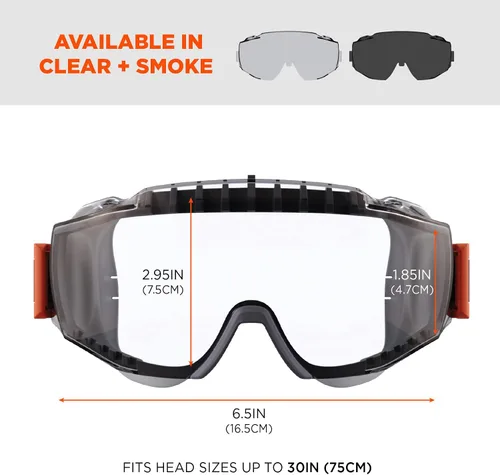 Vista 6 de Ergodyne Skullerz MODI - Gafas de seguridad protectoras OTG, ventilación indirecta, antiniebla, resistentes a los arañazos