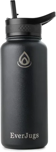 Vista 19 de Botella de agua de 22 onzas, boca ancha, botella de acero inoxidable de alta calidad con tapa con pajilla, doble pared aislada al vacío, taza Azul