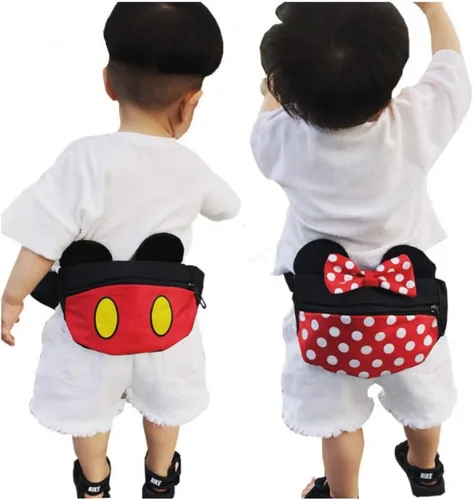 Vista 4 de Riñonera con diseño de dibujos animados para niños y niñas, con orejas de ratón, Patrón 2