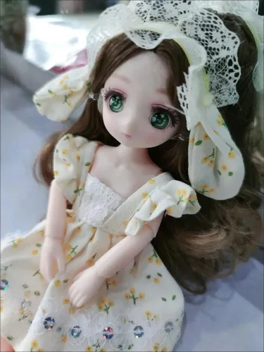 Vista 3 de Muñeca Anime BJD 1/7 SD Muñecas de 9 Pulgadas Muñeca Articulada de 18 Bolas Juguetes DIY con Ropa Conjunto Zapatos Cabello No Ajustable Maquillaje
