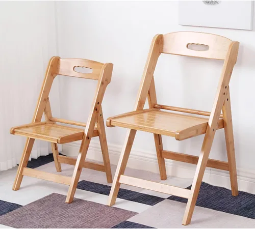 Vista 2 de Silla de comedor de mediados de siglo, silla plegable portátil con asa, silla de gravedad cero para patio, porche, boda, fiesta, evento