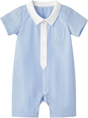 Vista 8 de pureborn Mameluco náutico de una pieza para bebés, niños y niñas, conjunto de playa, ropa de verano de 0 a 24 meses All Star