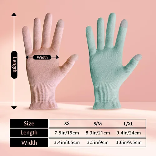 Vista 6 de Evridwear Guantes de algodón hidratantes con pantalla táctil para manos secas, para SPA, cuidado de manos con eccema, guantes hidratantes