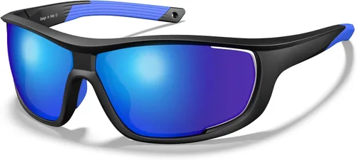 Vista 6 de CARFIA Lentes de sol deportivos polarizados para hombres y mujeres, lentes únicos laterales de ventilación para béisbol, correr, ciclismo