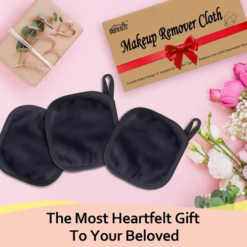 Vista 7 de HOMEXCEL Paño removedor de maquillaje, 12 unidades (paquete de 1), almohadillas desmaquillantes reutilizables, paños de limpieza facial ultrasuaves