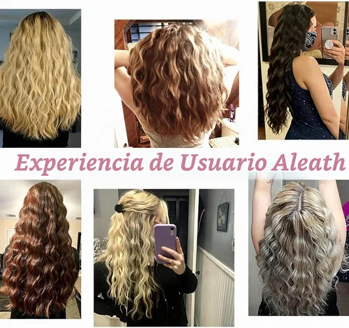 Vista 5 de Crimpadora de cabello rizador de tres barriles: herramienta de pelo Aleath de doble voltaje, rizador de hierro de 1 pulgada y 3 barriles