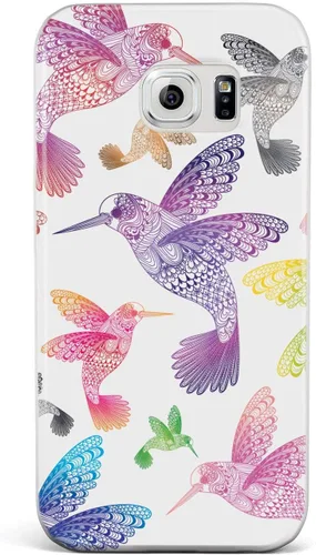 Vista 24 de Inspired Cases - Funda para iPhone 13 Mini con textura 3D - Funda protectora de goma para Apple iPhone 13 Mini - Zentangle Hummingbirds - Multicolor