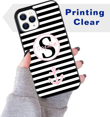 Vista 3 de Fundas personalizadas con inicial y nombre personalizado para Samsung Negro