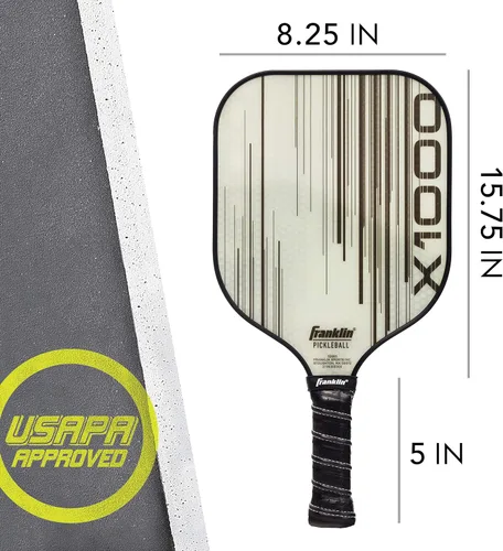 Vista 4 de Franklin Sports Paleta de pickleball – X-1000 con núcleo de polipropileno – Pala de pickleball oficial aprobada por Estados Unidos (USAPA) – Raqueta