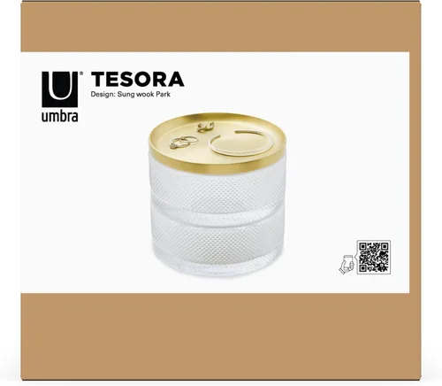 Vista 24 de Umbra Tesora - Joyero de dos niveles con tapa extraíble, organizador de joyas