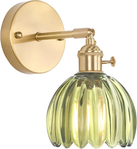 Vista 31 de Shenmoyl Aplique de pared vintage a pilas con bonita pantalla de vidrio de tulipán blanco, inalámbrico, recargable, luz de pared funciona
