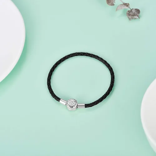 Vista 4 de LONAGO - Pulsera de plata de ley 925 con dije y cierre de barril y cadena de serpiente, compatible con dijes Pandora, regalo de cumpleaños para mujer