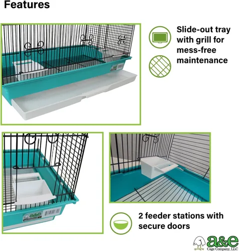 Vista 3 de A&E Cage Co - Jaula para pájaros con triple parte superior para periquitos