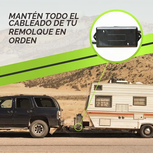 Vista 6 de RVMATE Kit de cable de remolque de 7 vías y 8 pies, incluye soporte para enchufe y conector de remolque arnés de cableado con caja de conexiones