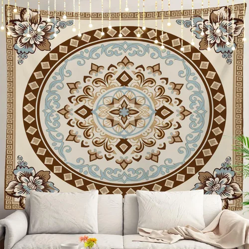 Vista 24 de Shrahala Circles Tapestry, Abstract Art With Various Circles Wall Hanging Hd Print Polyester Backdrop For Dorm Room Bedroom 30 X 40 In