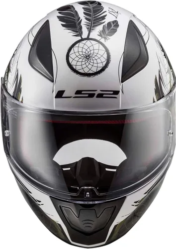 Vista 5 de LS2 Cascos Rapid II Casco integral para motocicleta (Dreamcatcher Camaleón/Blanco - XS)