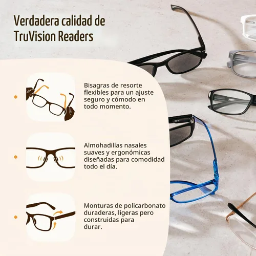 Vista 3 de TruVision Readers 9505HP OTC Reading Glasses for Men & Women 9505 2 negro