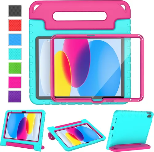 Vista 12 de LTROP Funda para Niños para iPad de 11ª Generación (A16) 2025/10ª Generación (10.9 pulgadas, 2022) con Protector de Pantalla, Funda con Mango