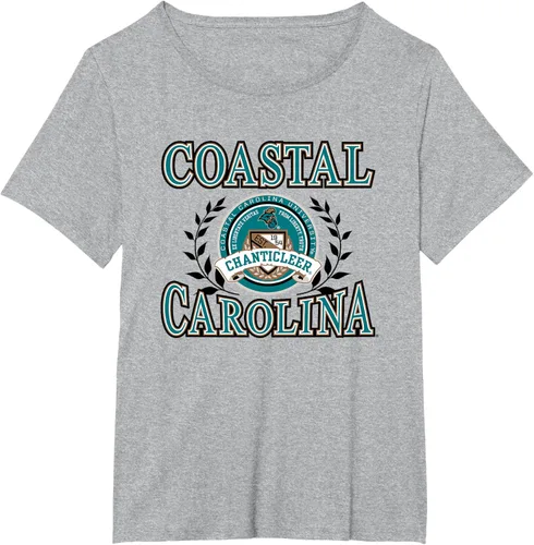 Vista 14 de Coastal Carolina Chanticleers Laurels - Camiseta con logotipo, Blanco