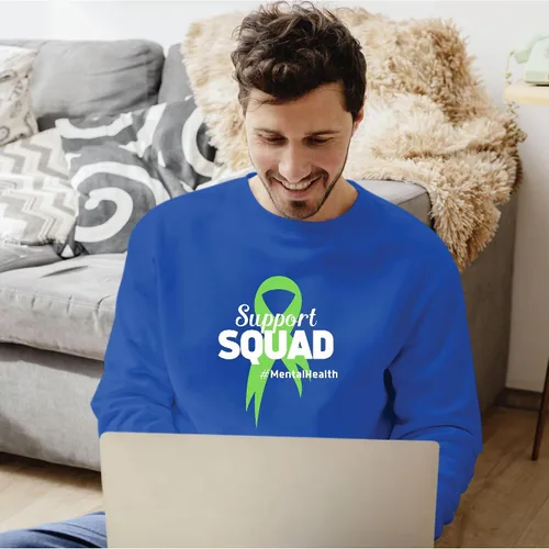 Vista 4 de Mental Health Awareness Support Lime Green Ribbon Wristband for Men and Women Black and Muticolor Unisex Long Sleeve T Shirt