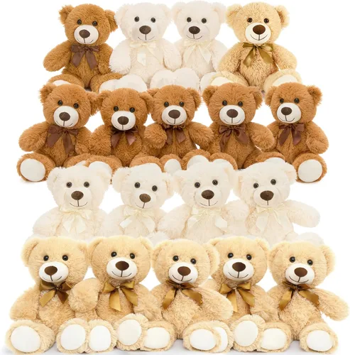 Vista 28 de MorisMos 10 Osos de Peluche a Granel para Baby Shower, Osos de Peluche Lindos de 14 Pulgadas Animales de Peluche de Felpa, Pequeños Osos de Peluche