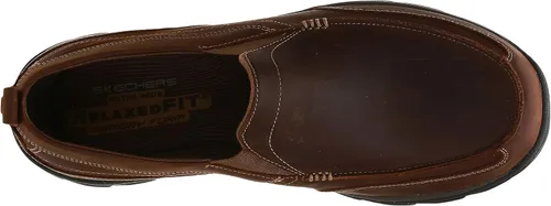 Vista 5 de Skechers Mocasines Superior Gains para hombre, Marrón oscuro