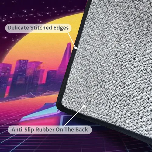 Vista 5 de Alfombra de corredor lavable de 2 x 6 pulgadas, diseño de arcade, diseño de barco espacial a la puesta de sol, retro, de los años 80, de ciencia