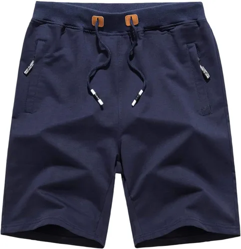 Vista 2 de CRYSULLY Pantalones cortos de algodón para hombre con bolsillos con cremallera