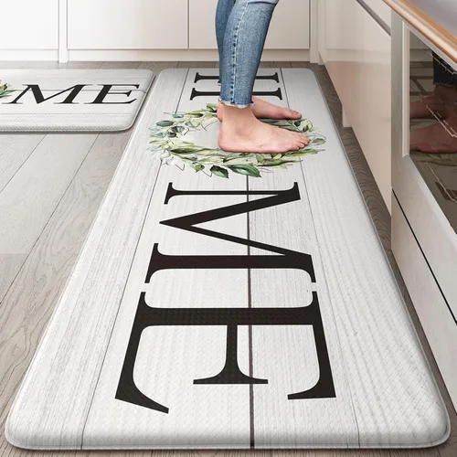 Vista 34 de KIMODE - Alfombra de cocina antifatiga para el piso, de 17.3 x 29 pulgadas, alfombra de cocina de estilo rústico, antideslizante, acolchada