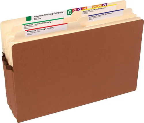Vista 3 de Smead Bolsillo para archivo, pestaña de corte recto, expansión de 3-1/2", tamaño legal, cuerda roja, 25 por caja (74224)